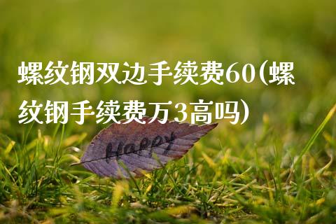 螺纹钢双边手续费60(螺纹钢手续费万3高吗)