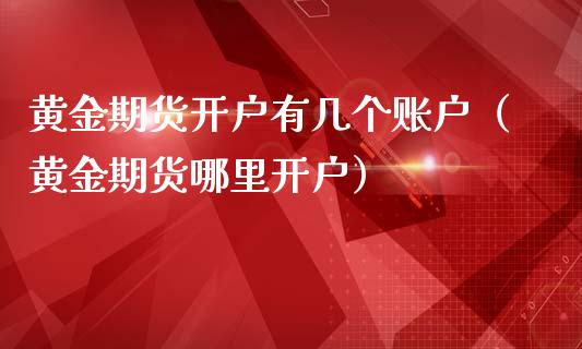 黄金期货开户有几个账户（黄金期货哪里开户）