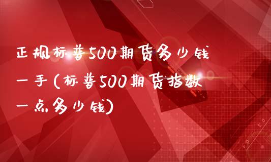 正规标普500期货多少钱一手(标普500期货指数一点多少钱)