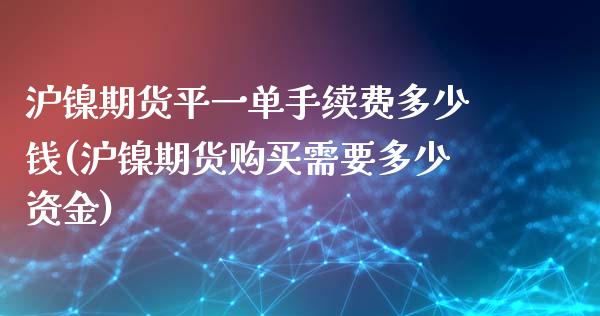 沪镍期货平一单手续费多少钱(沪镍期货购买需要多少资金)