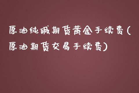 原油纯碱期货黄金手续费(原油期货交易手续费)