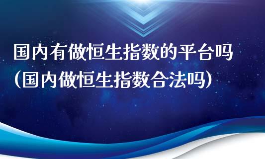 国内有做恒生指数的平台吗(国内做恒生指数吗)