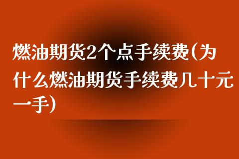 燃油期货2个点手续费(为什么燃油期货手续费几十元一手)