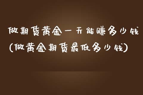 做期货黄金一天能赚多少钱(做黄金期货最低多少钱)