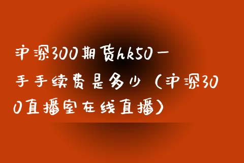 沪深300期货hk50一手手续费是多少（沪深300直播室在线直播）