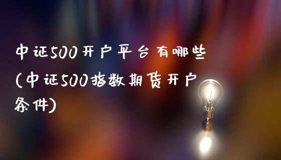 中证500开户平台有哪些(中证500指数期货开户条件)