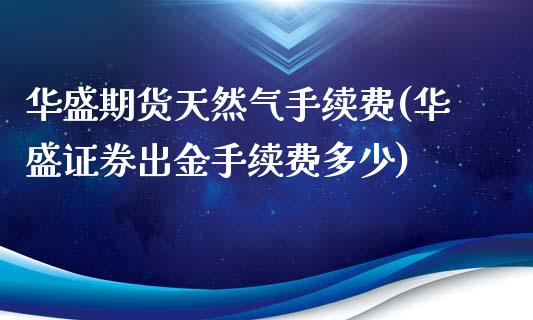 华盛期货天然气手续费(华盛证券出金手续费多少)