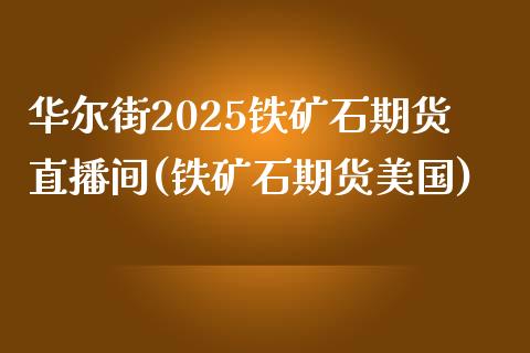 华尔街2025铁矿石期货直播间(铁矿石期货美国)