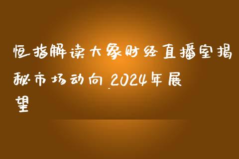 恒指解读大象财经直播室揭秘市场动向_2024年展望